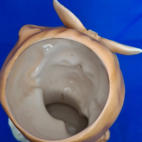 Vintage 1962 Inarco Porcelain Green Bow Lady Head Vase E-779 - Picture 5 of 10